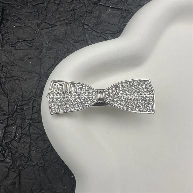 在逃公主~闪钻蝴蝶结水钻发夹网红同款精致刘海侧边夹发卡