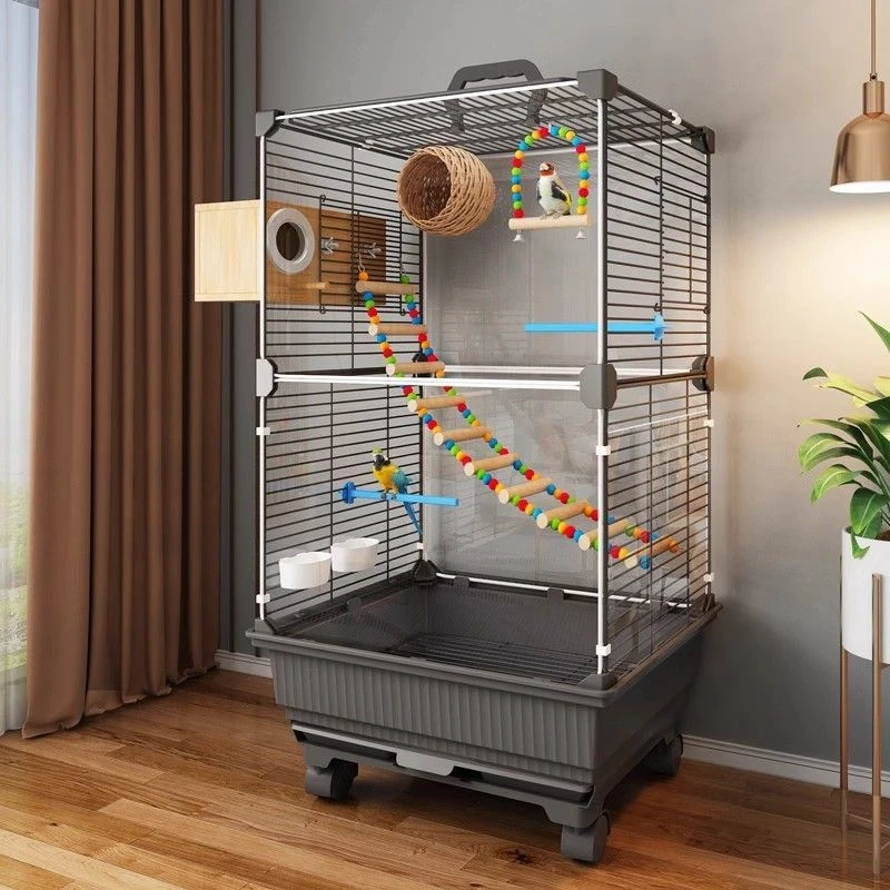 新疆包邮鸟笼鹦鹉笼大号家用防溅八哥画眉豪华别墅玄凤虎皮牡丹专