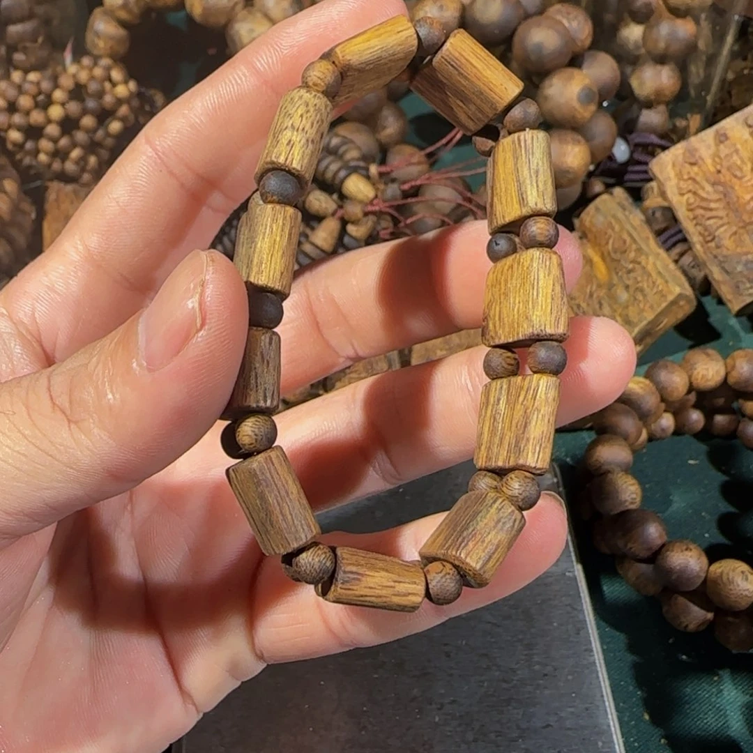 梅***沉香手串白棋手牌珠9