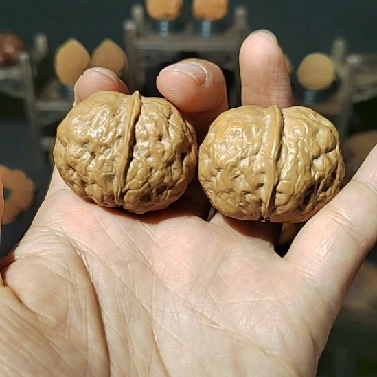 把件文玩核桃精配对蜡皮元宝37尺
