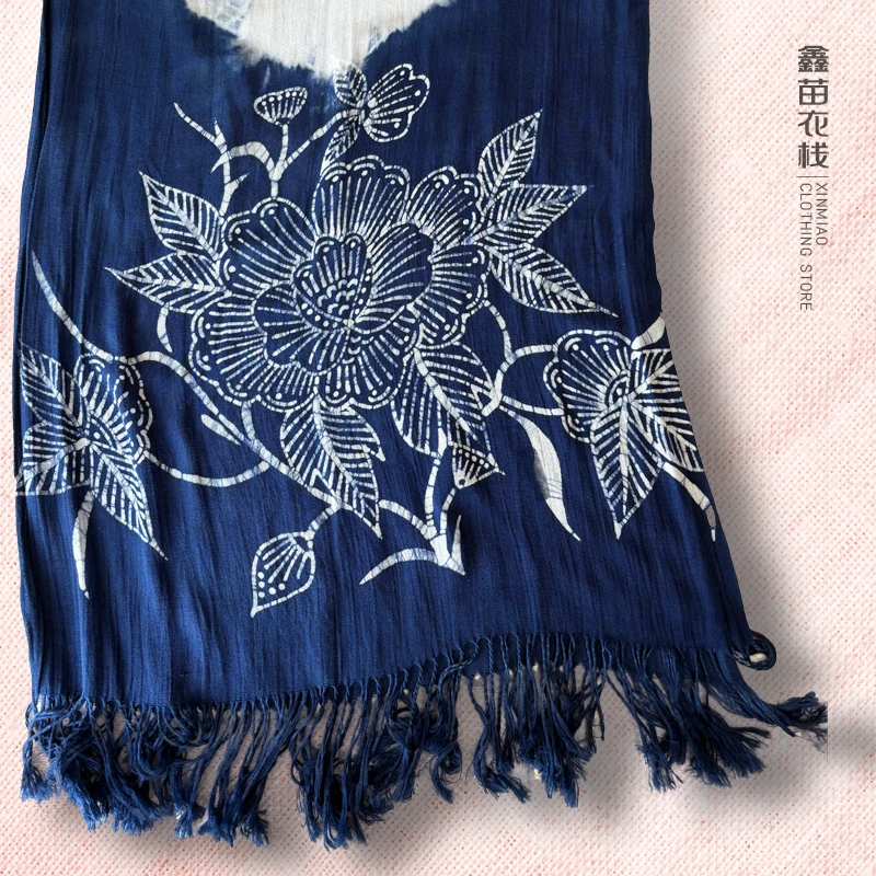 民族风手工蜡染围巾中式优雅11