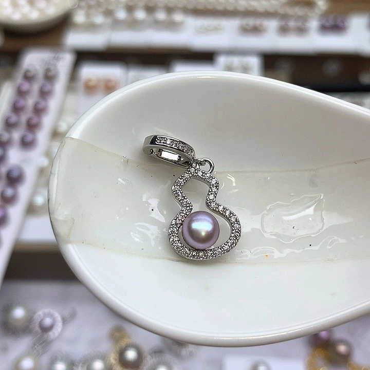 合金淡水珍珠吊坠