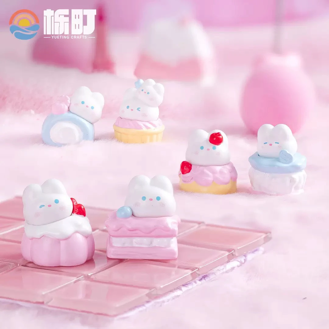 【双许愿+对对碰】马卡龙甜品小兔diy饰品盲袋树脂车载桌面小摆件