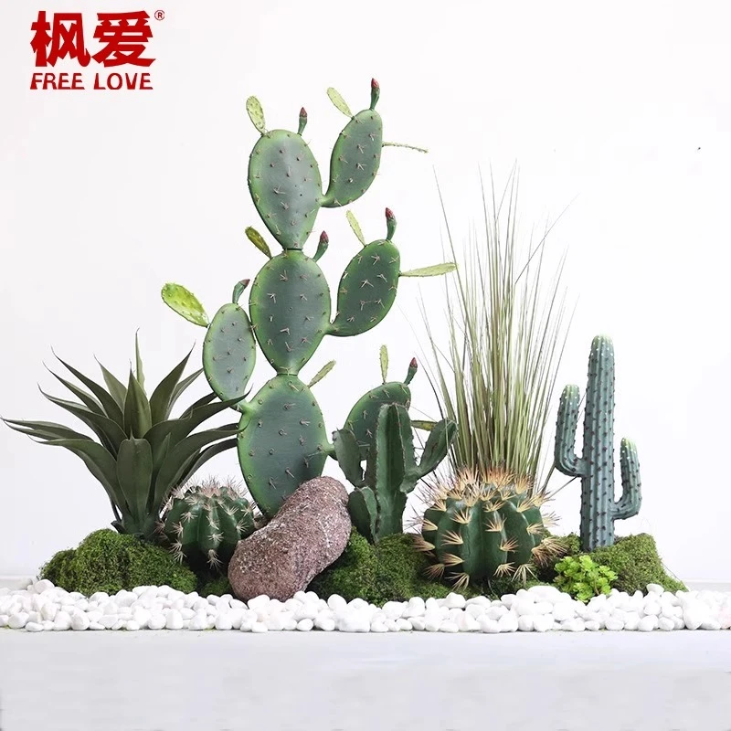 仿真绿植造景仙人掌装饰直播间假植物仙人柱室内橱窗沙漠盆栽摆件
