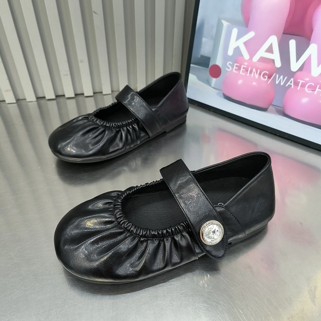 大码女鞋35-43码2865-29韩版时尚平底一字扣复古网红玛丽珍瓢鞋