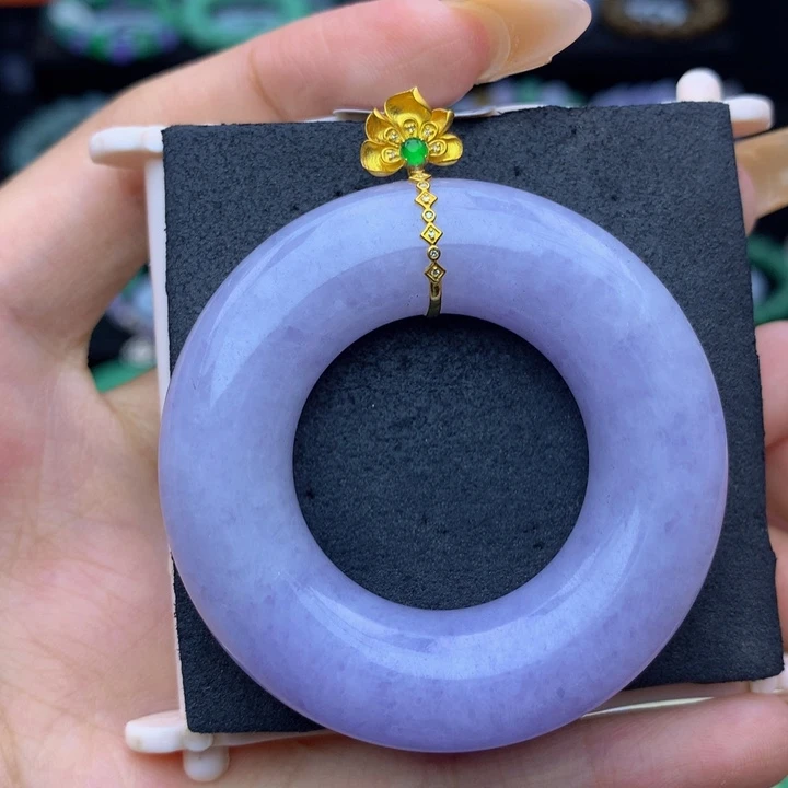 翡翠18K金镶嵌手链翡翠