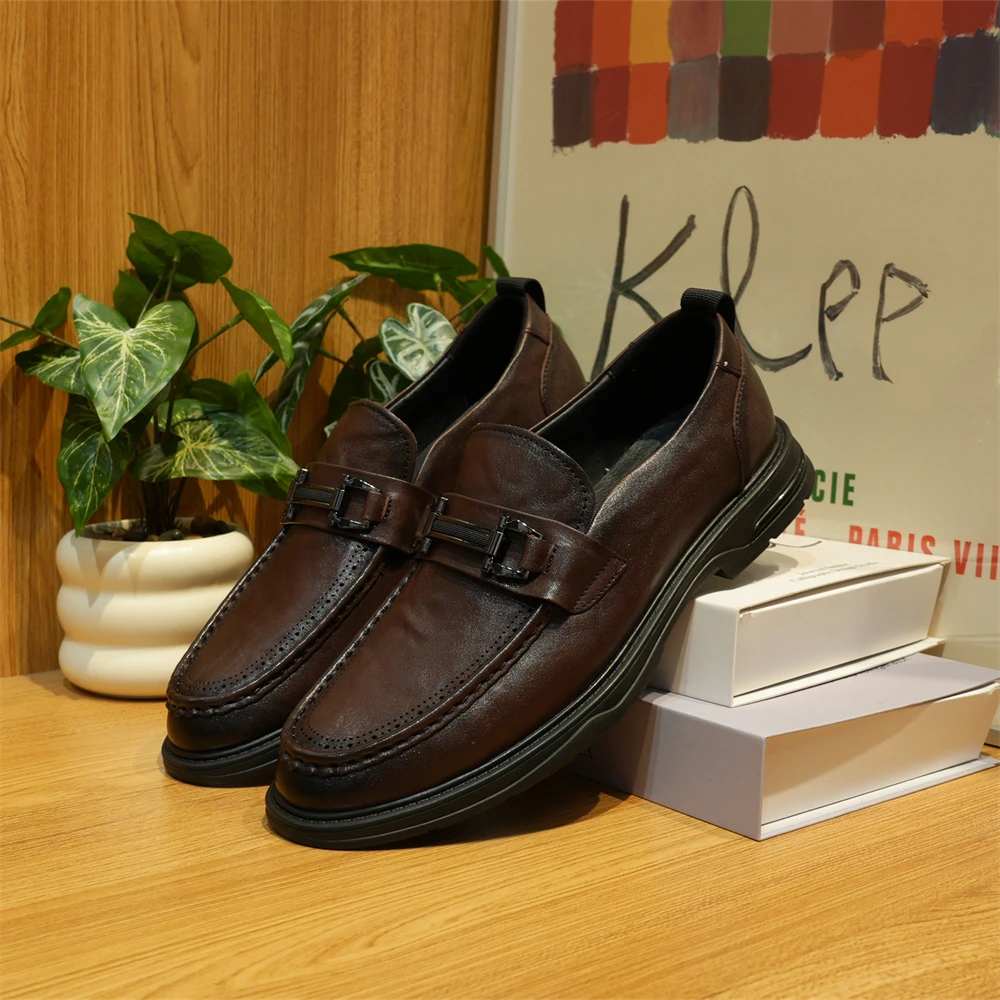 品牌撤柜男士休闲真皮皮鞋软底防滑百搭一脚蹬男鞋8X001/8X002