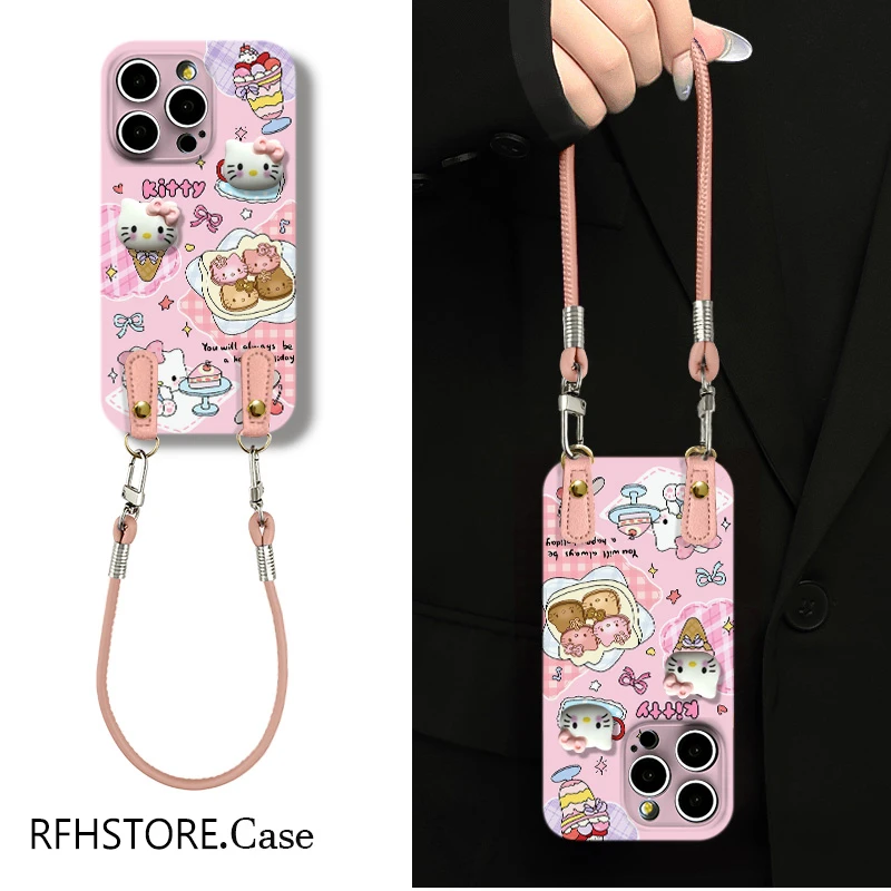 飞虎胜凯蒂甜点适用苹果16/15promax手机壳华为P70oppo小米vivo套