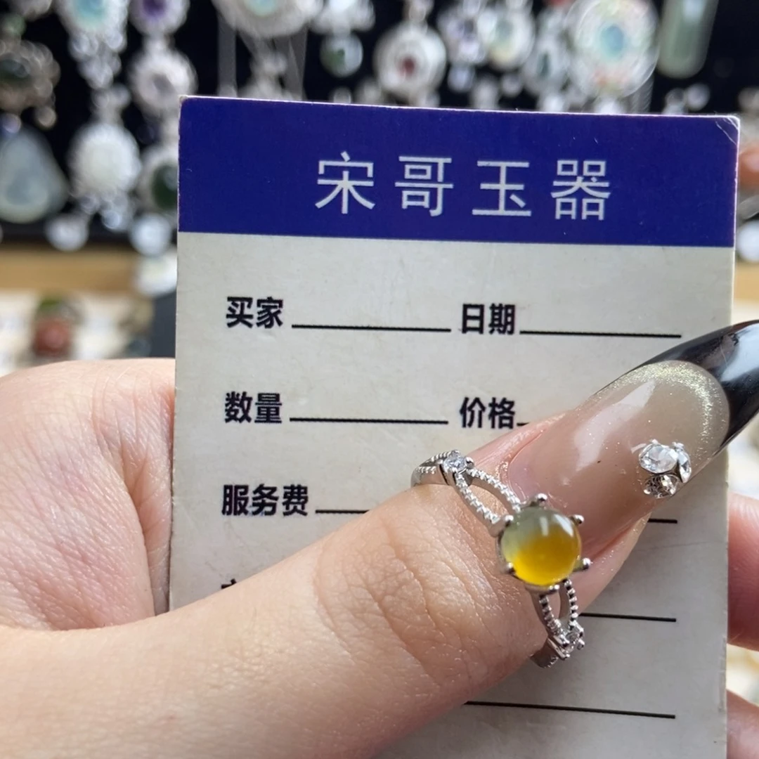 岫玉银S925镶嵌戒指k****y新疆西藏不包邮