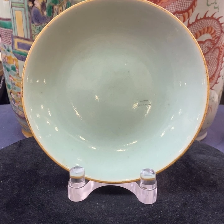 盘12805瓷器—豆青釉盘