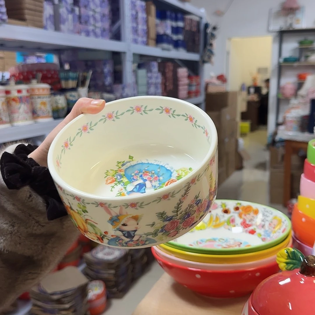 瓷6英寸南瓜兔沙拉碗一只
