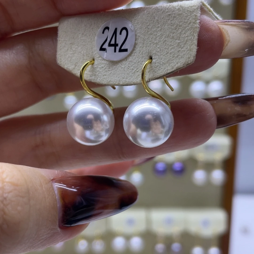 淡水珍珠耳饰银S925镶嵌