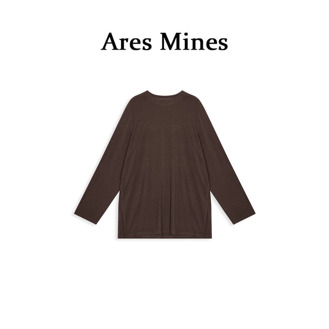 【盛朗熙AresMines】自由简意 极简基础款纯色圆领宽松长袖打底衫