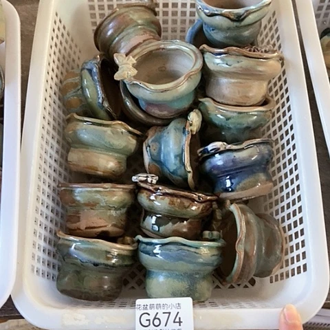 紫砂花盆674瑕疵品口径5.5左右