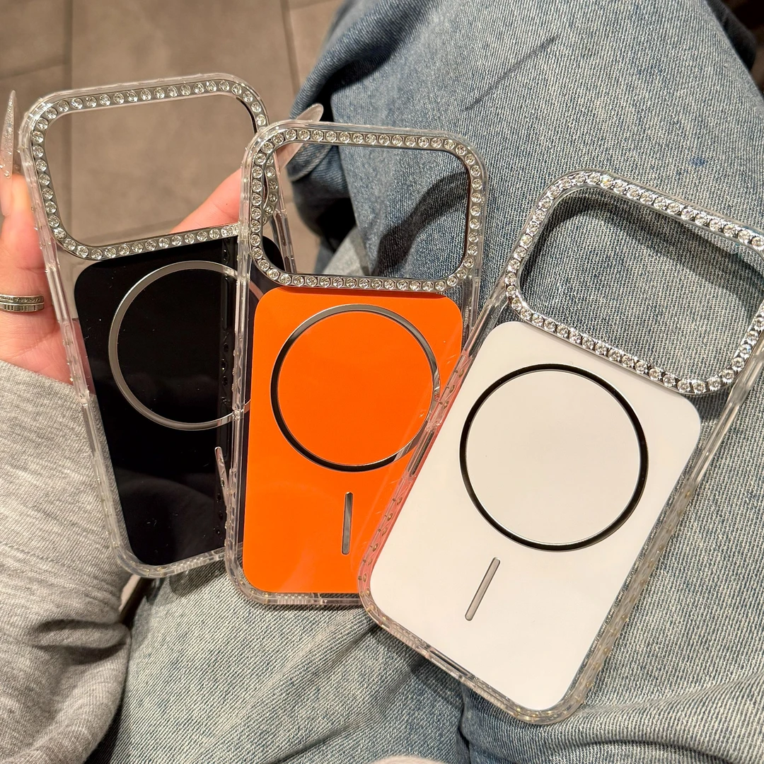 适用于新款苹果17promax爆款边钻磁吸16网红奢华高级感女款手机壳