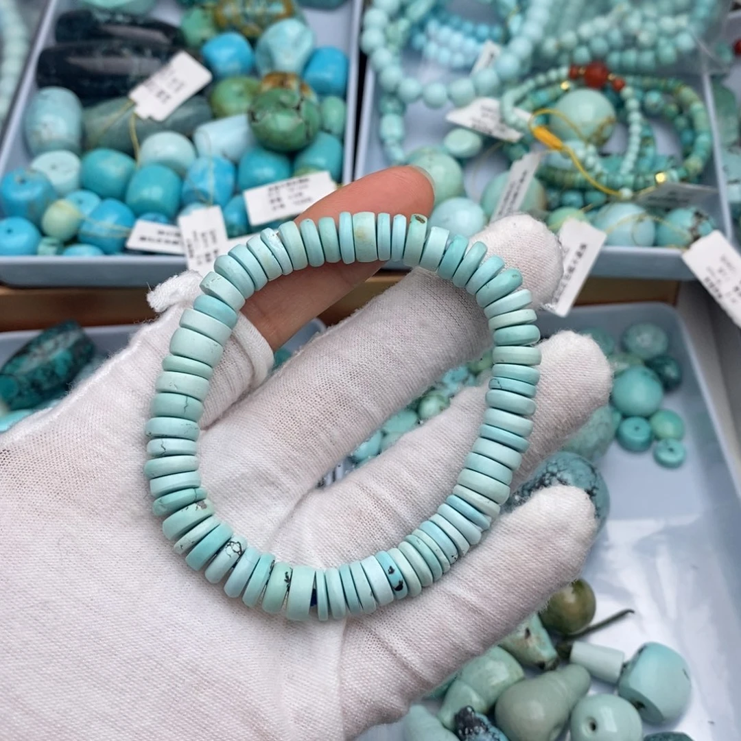未镶嵌绿松石卡8直切手串