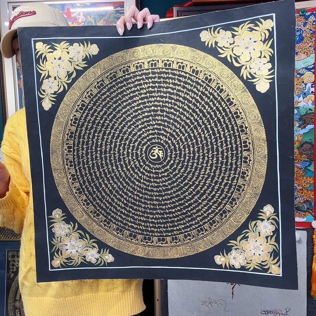 装裱画尼泊尔手绘唐卡画芯