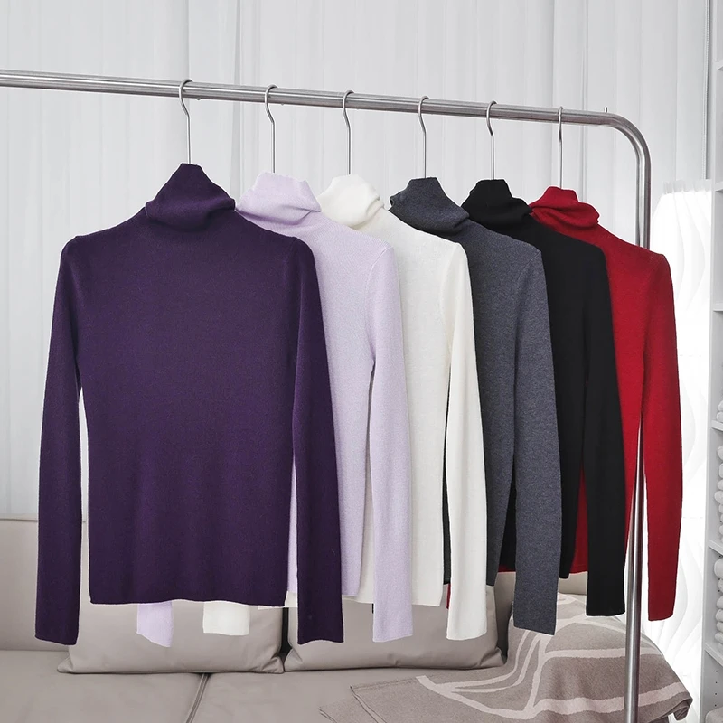 【朵儿studio】冬季保暖贴身轻肤高领针织打底衫 A381