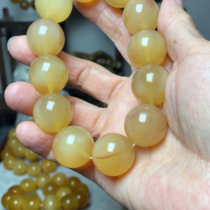 纯铜石英石2.0羊角手串