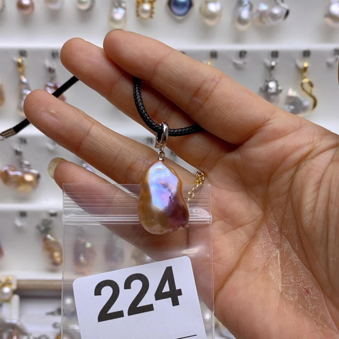 淡水珍珠颈饰银S925镶嵌224