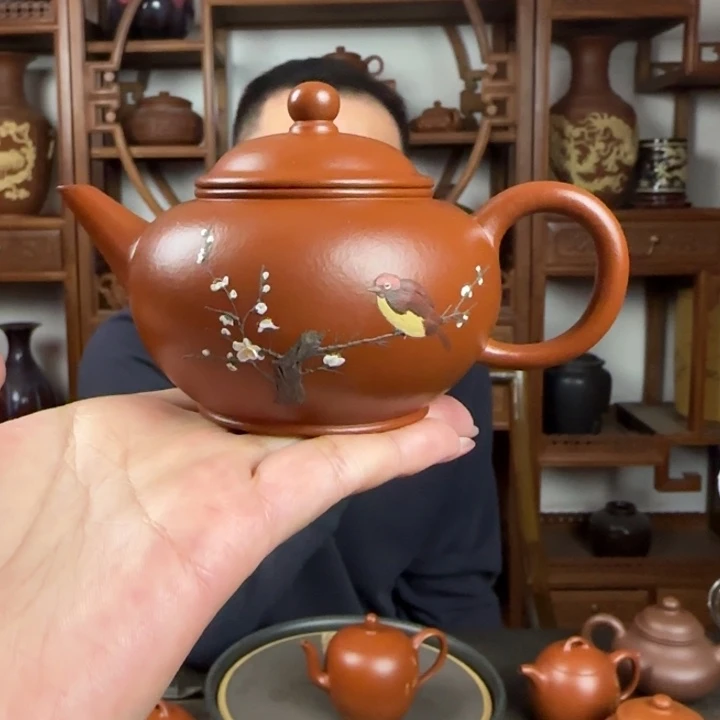 紫砂茶壶风*全手朱泥 水平 鸟