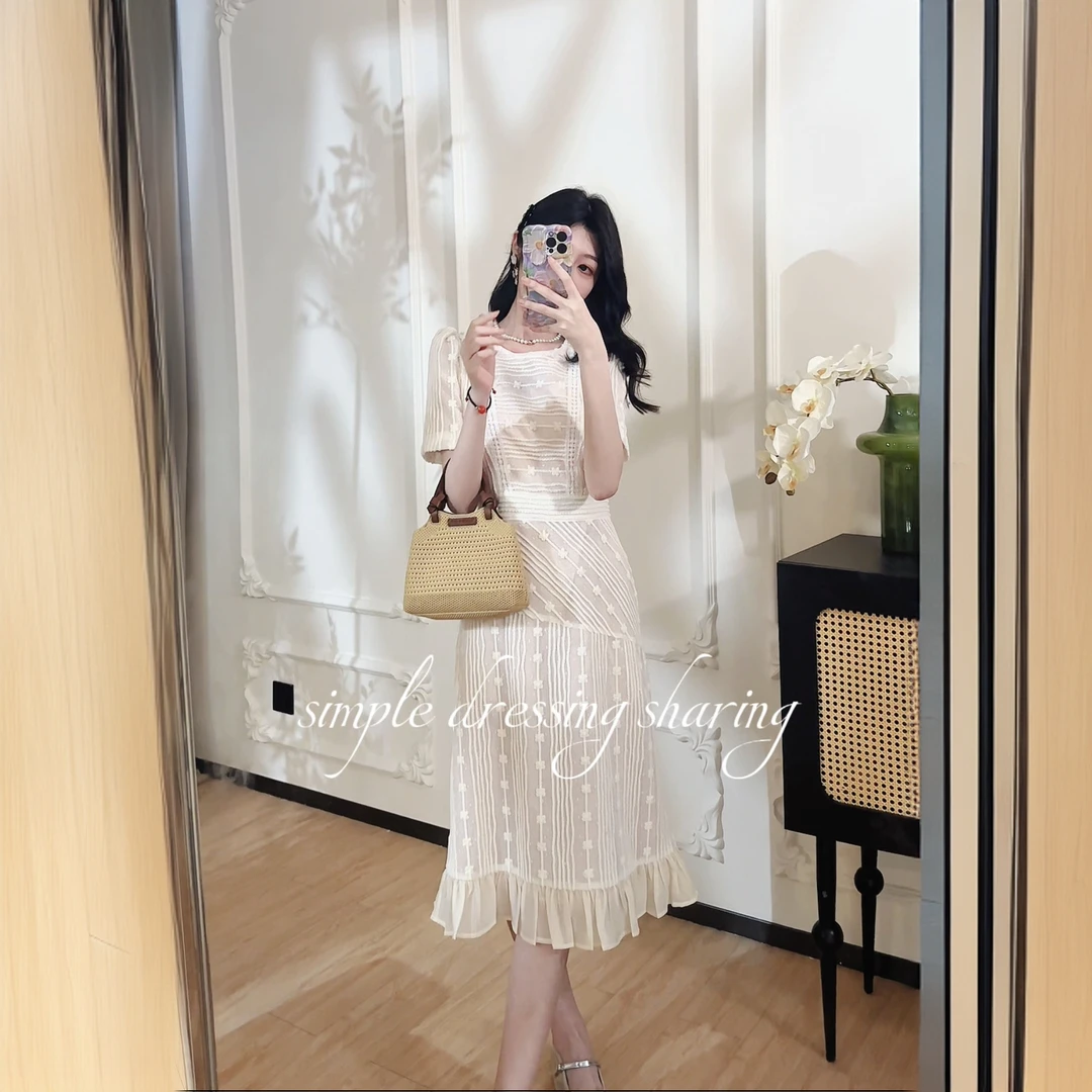 LULU【如初白夏】夏季新款气质显瘦轻奢高级感法式连衣裙-L250060A