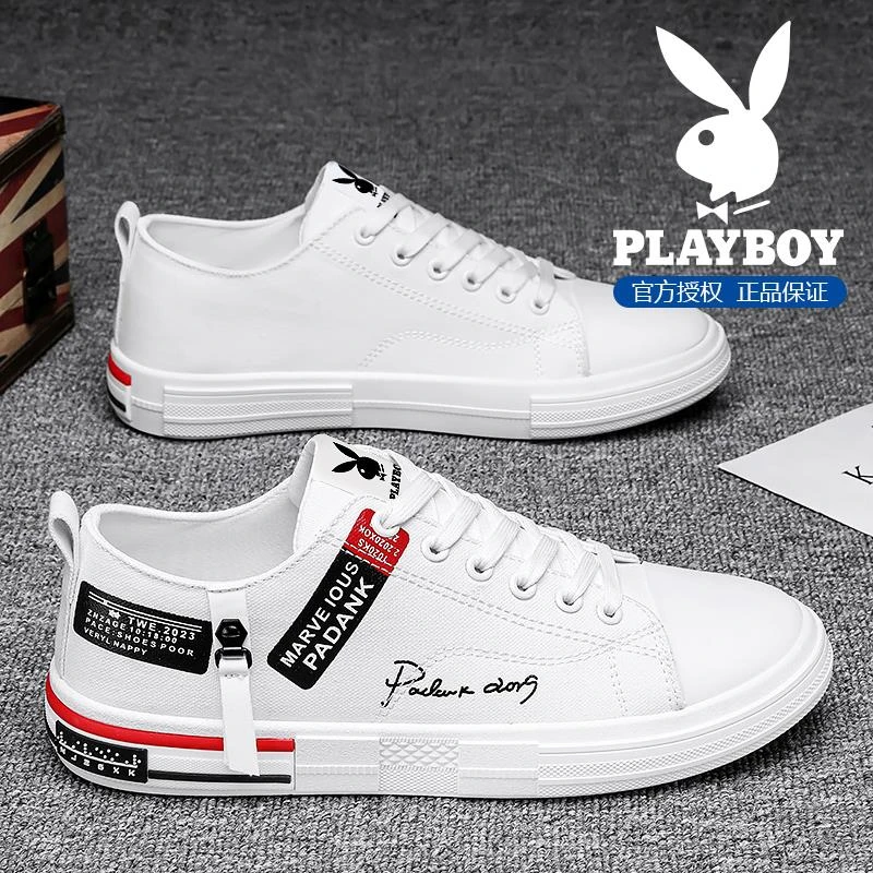 花花公子帆布男鞋冬季新款韩版轻便运动板鞋青少年高级感休闲潮鞋