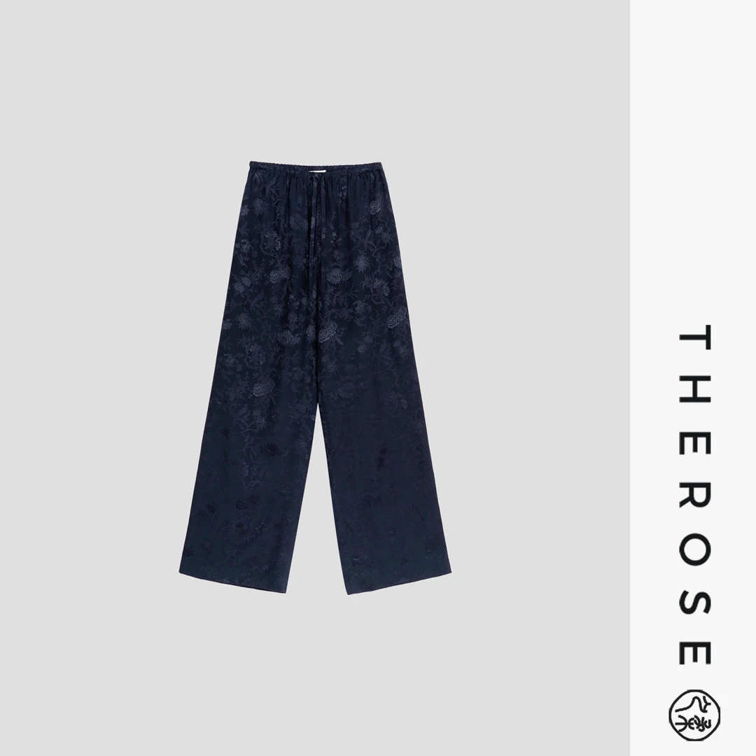 之柔【韵起东方 裤子】春夏桑蚕丝提花国风气质宽松优雅休闲阔腿裤