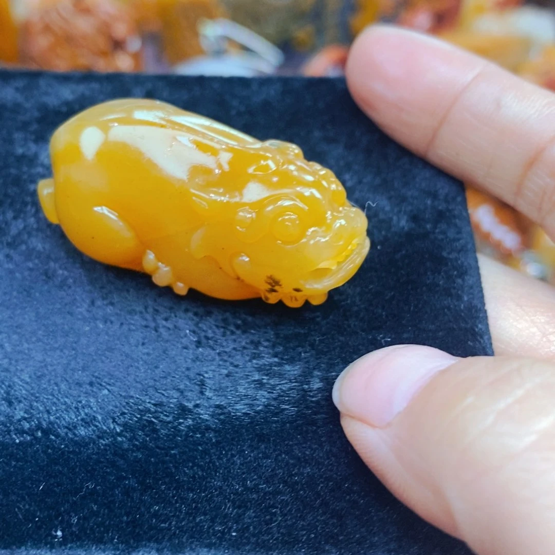 未镶嵌石英质玉（黄龙玉）吊坠(不含链)