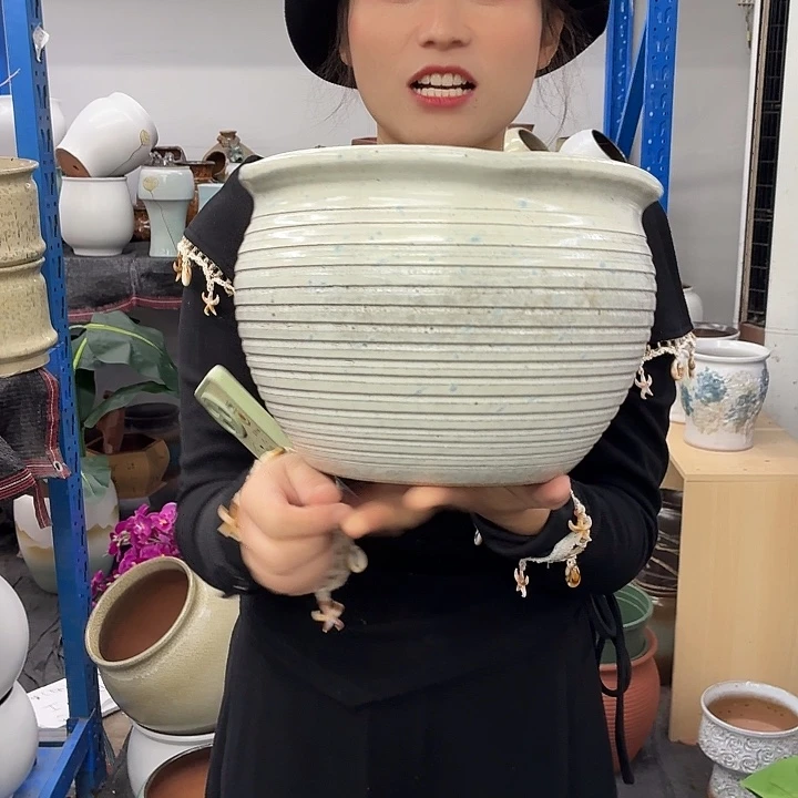 25×18 -粗陶花盆有孔-买买买