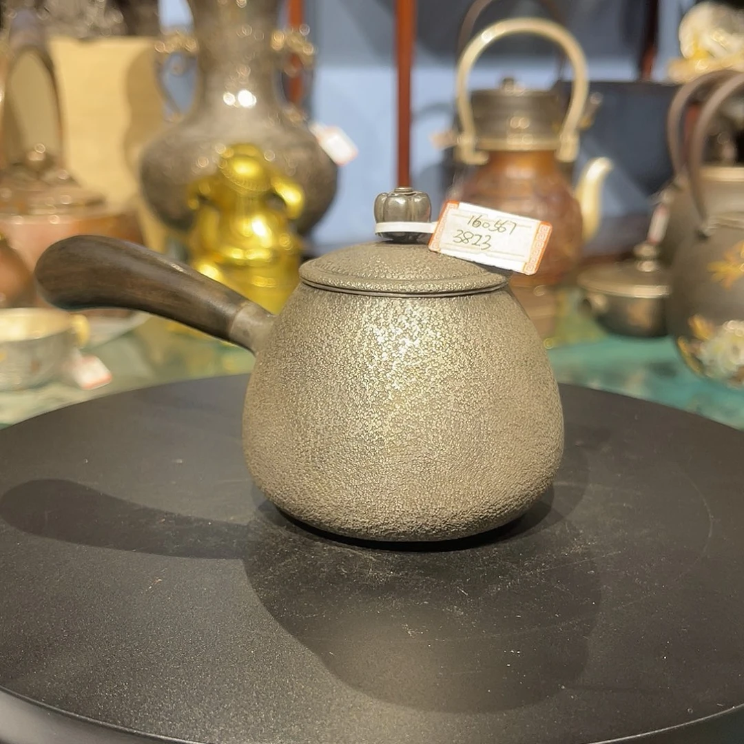 纯银名家作品侧把银壶