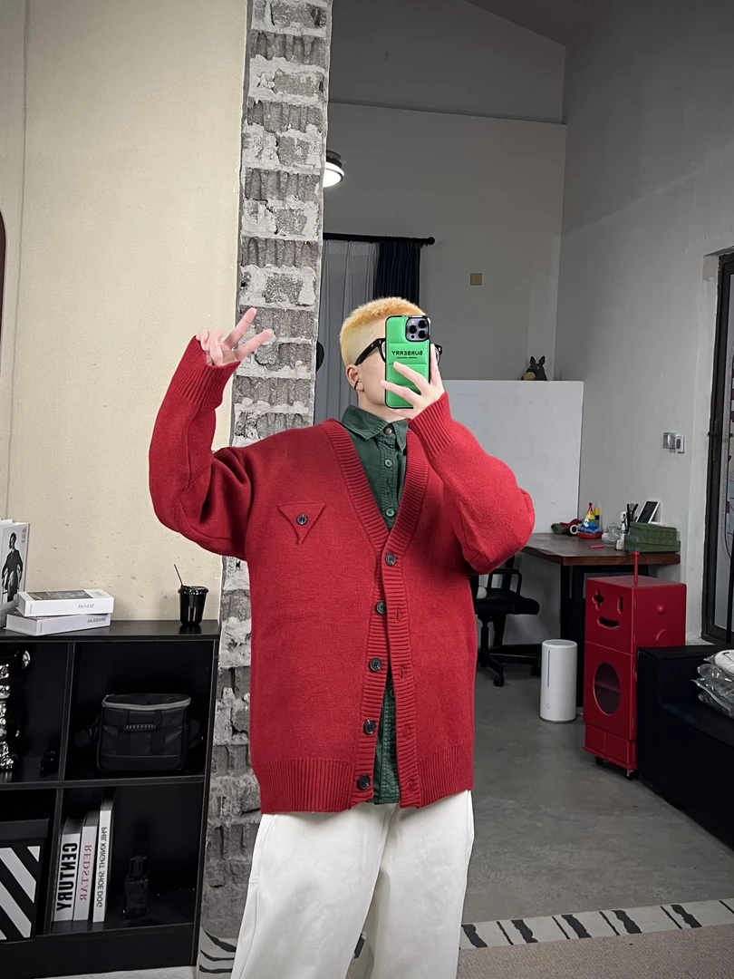 UY-《自制系列》 CUSTOM SWEATER高定大红毛衣针织开衫