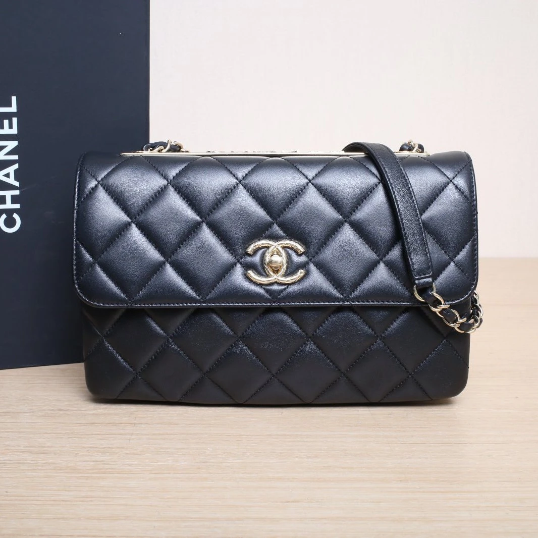 95新 Chanel/香奈儿 Trendy CC 单肩包 皮革S 芯片开 P225173809