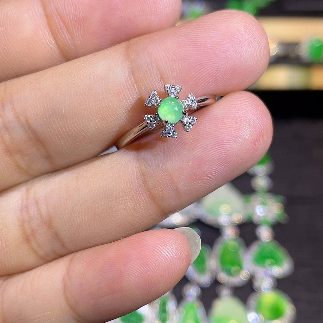 翡翠银S925镶嵌戒指