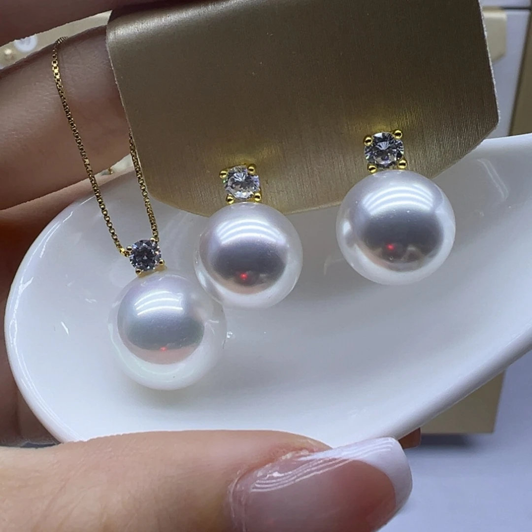 18K金镶嵌淡水珍珠吊坠(赠链)