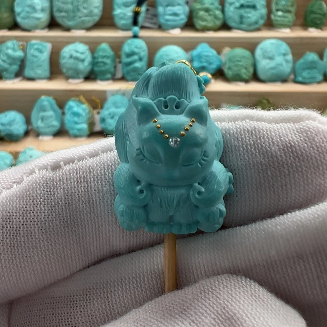 未镶嵌绿松石九尾狐16.5mm