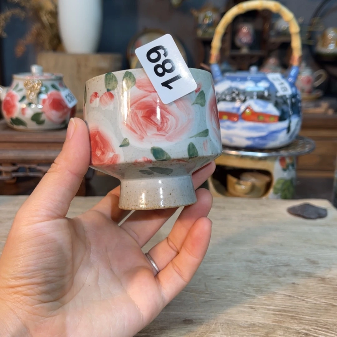 壶素浅陶瓷手工手绘