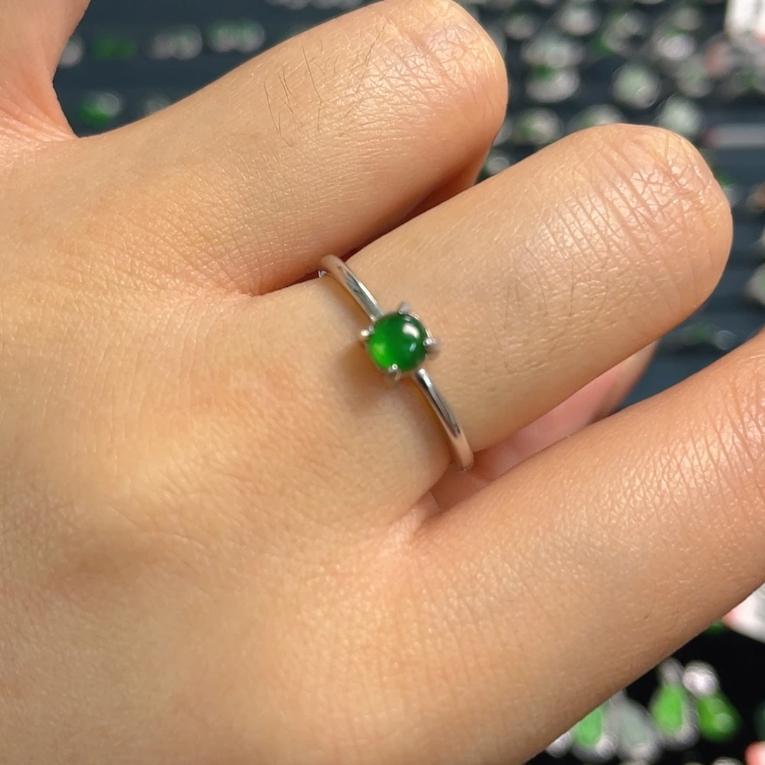 银S925镶嵌戒指翡翠