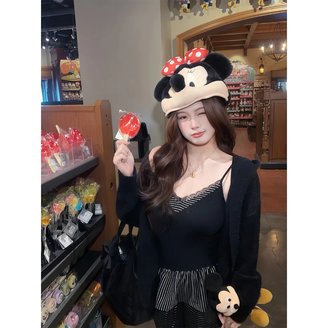 【桃气少女】冬款毛毛织外套吊带加绒长裤三件套A253M0024