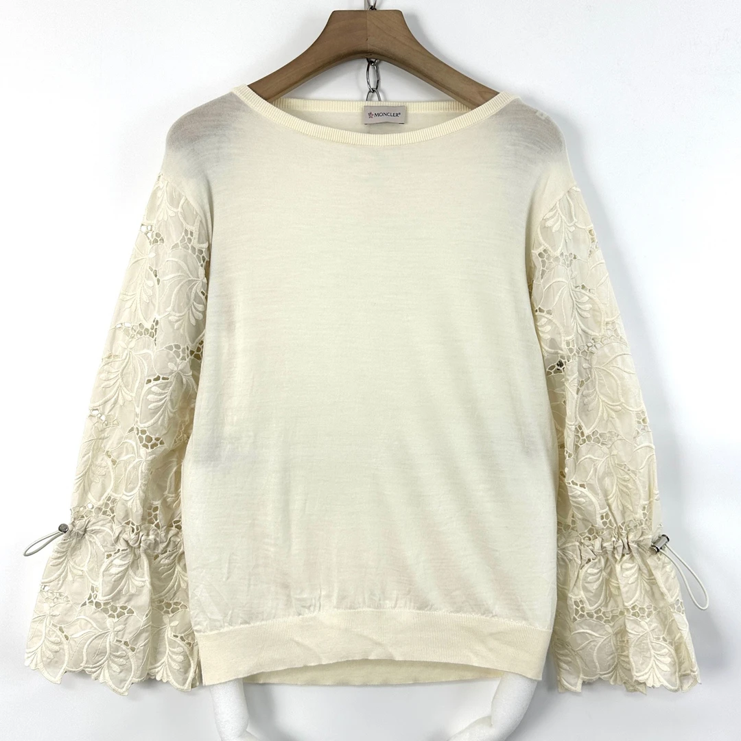 95新 MONCLER 97新/S码/蒙口 女士蕾丝公主袖上衣/编码08123