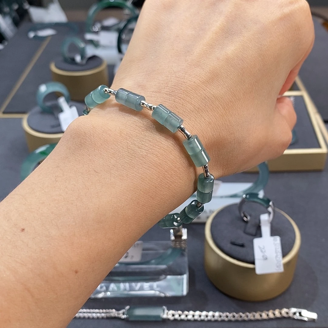 翡翠未镶嵌手镯珠串6