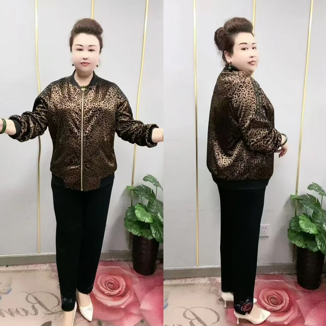 3035秋季新款豹纹短外套