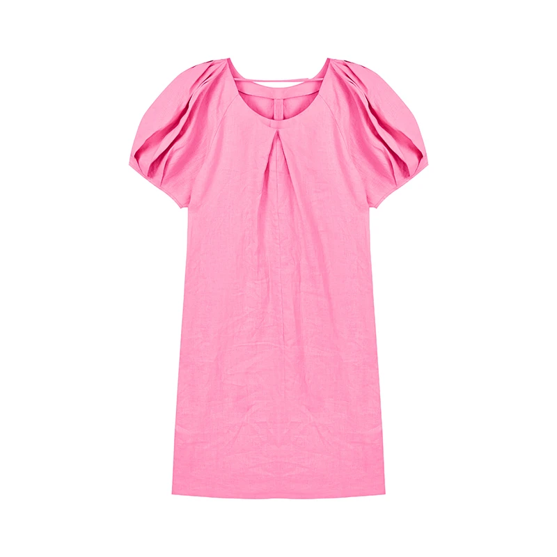 【柠檬专属】亚麻度假连衣裙N2329