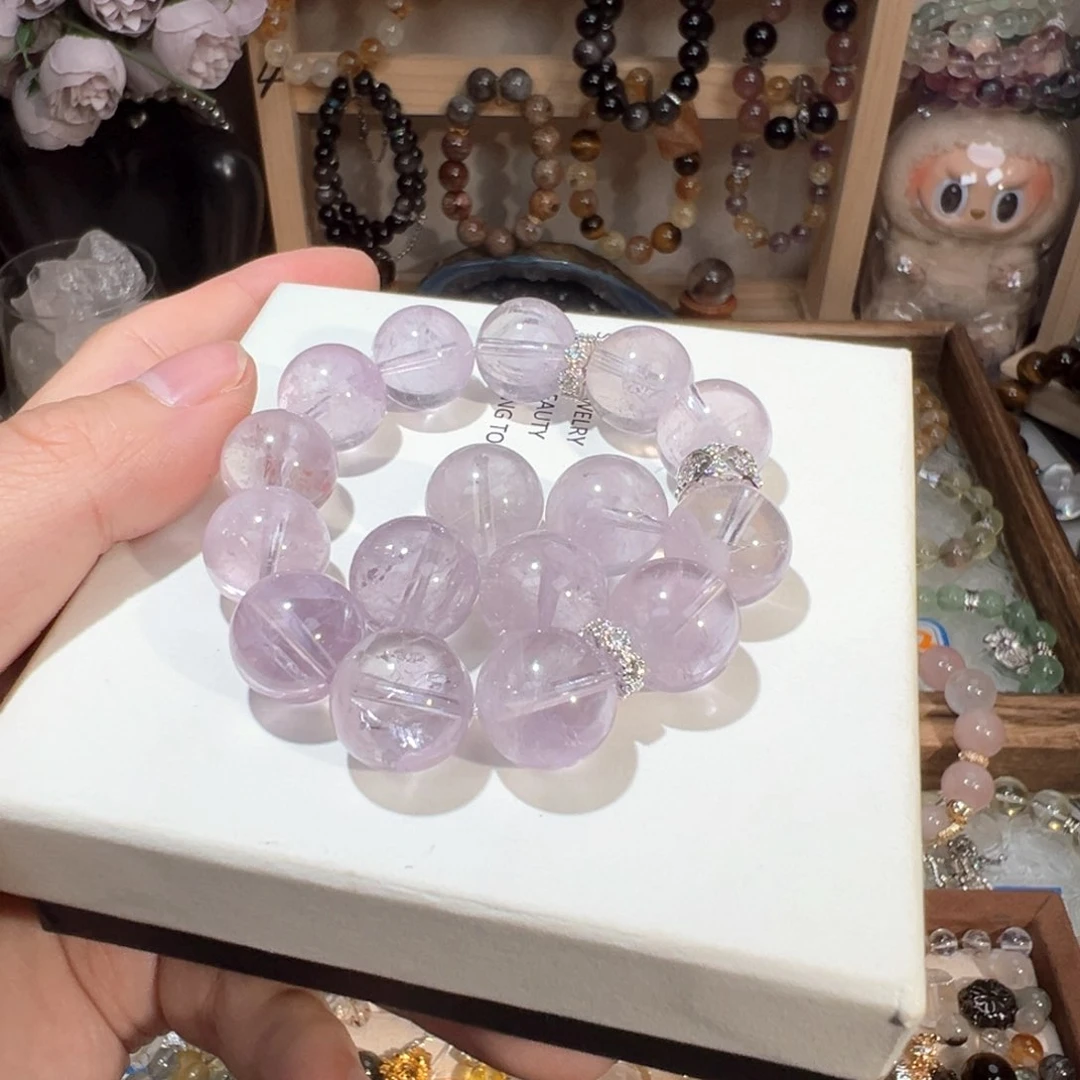 水晶手绳未镶嵌紫兔毛