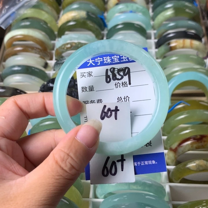 未镶嵌蛇纹石玉手镯6859