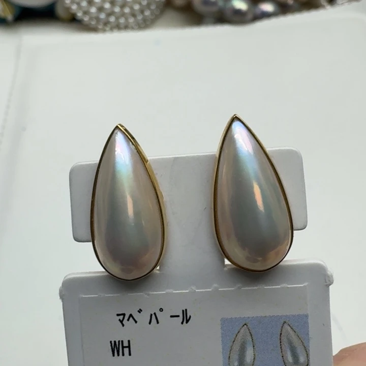 拼合珍珠（马贝珠）耳饰未镶嵌