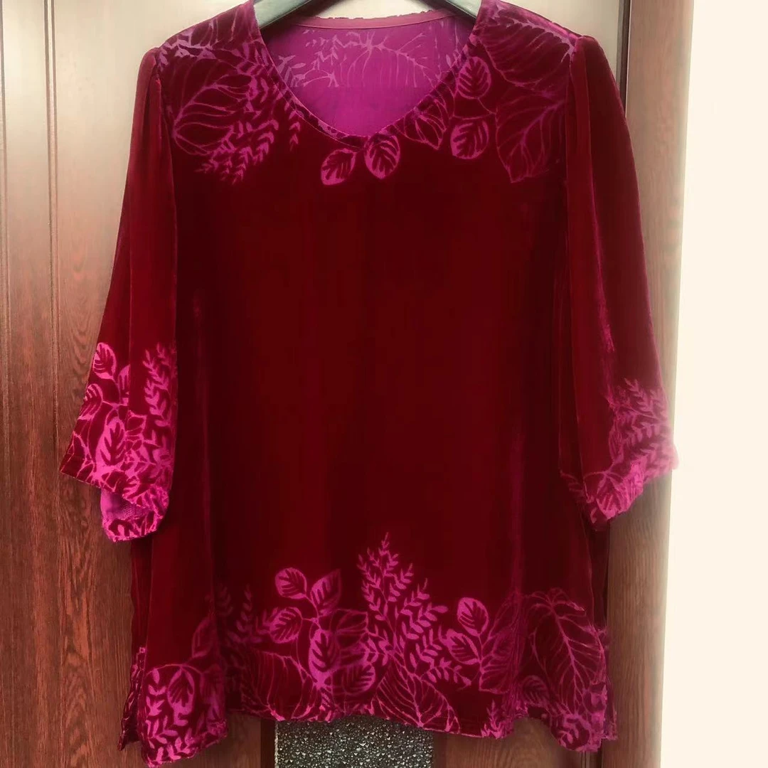 桑蚕丝小衫中老年时尚高档气质43A2203