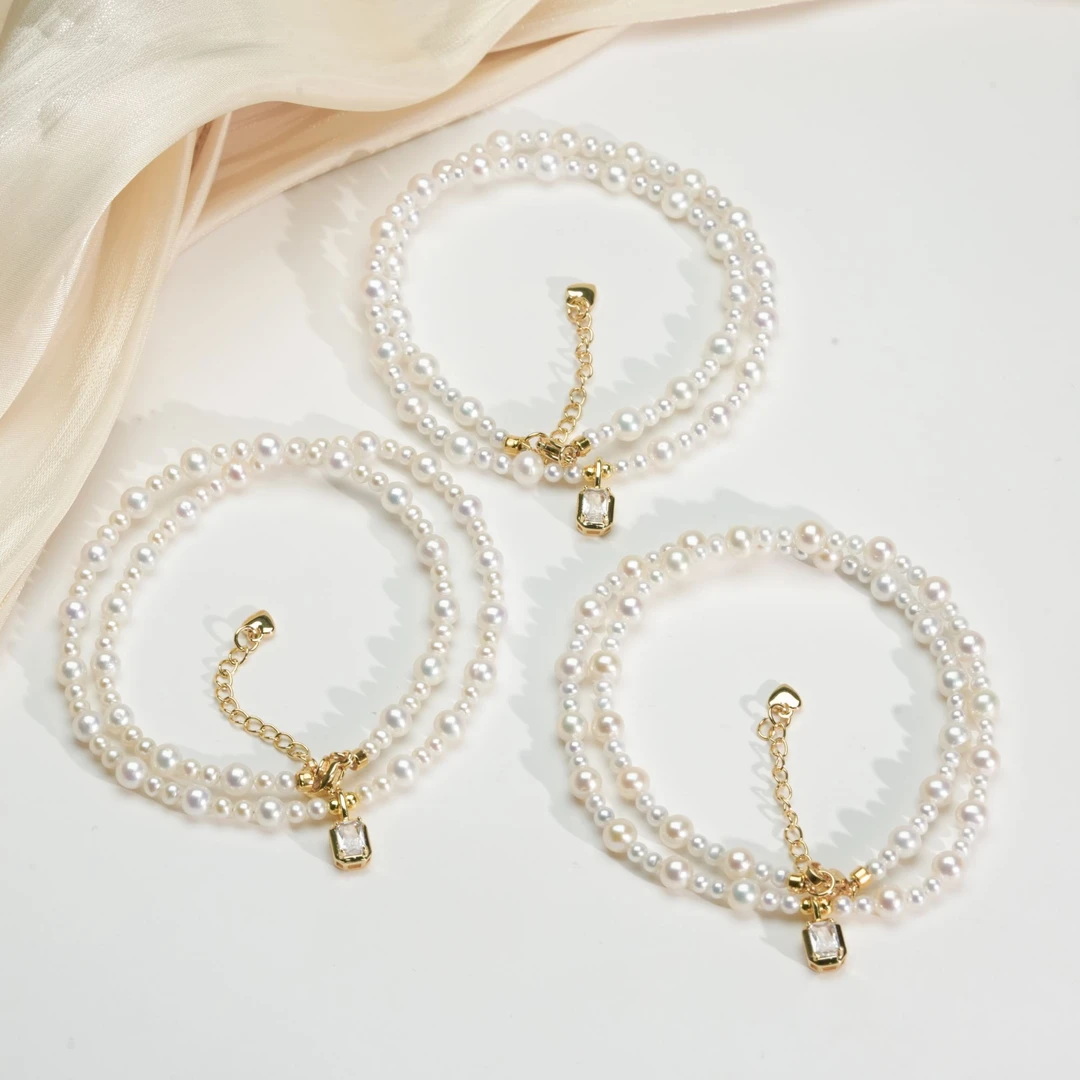 【小北珠宝】淡水珍珠DIY项链约3-5mm【多样性发一件】3-AH27X598