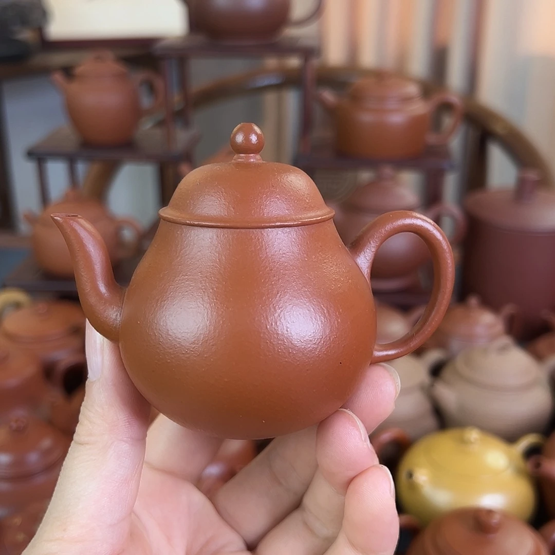 茶壶紫砂精品原矿 鸣远梨 生砂朱泥 110cc