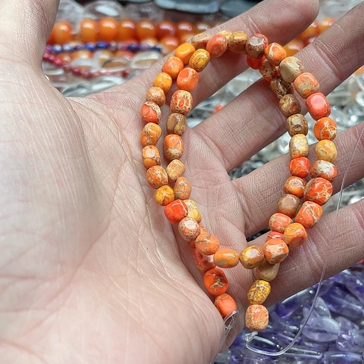 玛瑙/玉髓珠宝半成品未镶嵌一条6x7mm帝王石